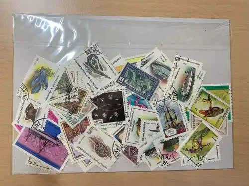 100 different stamps of Madagascar, used, unused