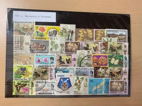 200 different stamps of Malaysia & states, used, unused