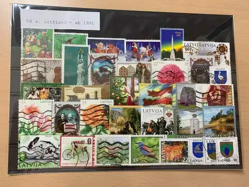 50 different stamps of Lettland/Letvija, used