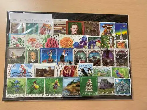 100 different stamps of Lettland/Letvija, used