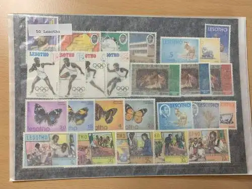 50 different stamps of Lesotho, used and unused