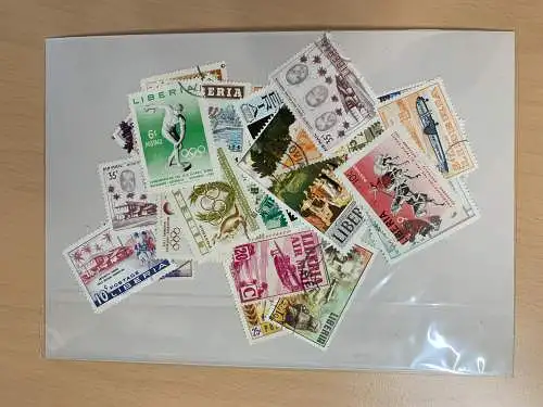 50 different stamps of Liberia, used and unused