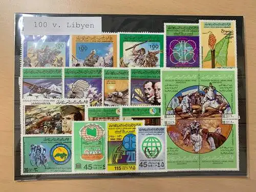 100 different stamps of Libya/Libyien, used and unused