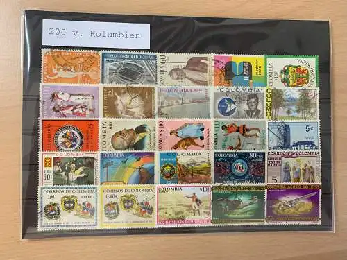 200 different stamps of Kolumbien/Columbia, used and unused