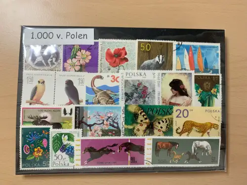 1000 different stamps of Poland, used unused, 1000 verschiedene Marken von Polen