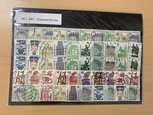 50x Bund: verschiedene gestempelte Zusammendrucke-Briefmarken