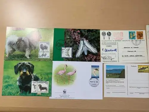 30x verschiedene Tiere auf Briefen mit Stempel