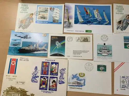 50x Schiffe auf Briefen mit Stempel verschiedene, covers with ships and cancel