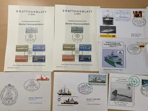 50x Schiffe auf Briefen mit Stempel verschiedene, covers with ships and cancel