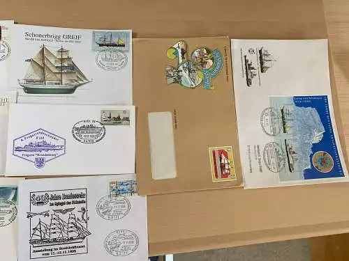 50x Schiffe auf Briefen mit Stempel verschiedene, covers with ships and cancel