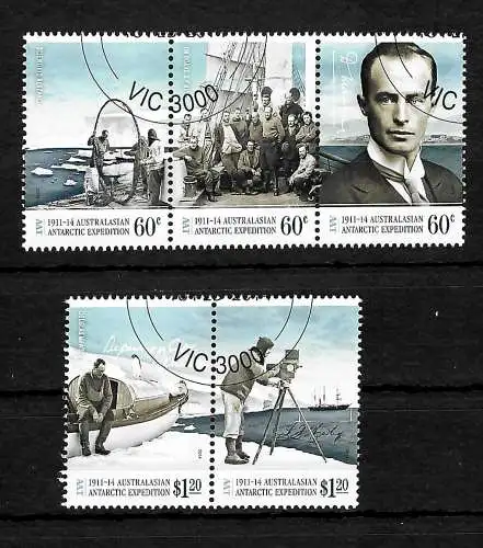 AAT: Australasian Antarctic Expedition, 5 stamps used, gestempelt