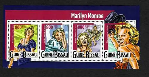 Guinea-Bissau:  Marilyn Monroe, postfrischer Block, 2015