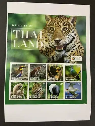 Micronesia: Wildlife of Thailand: World stamp 2013 in Thailand, 8 stamps, mnh