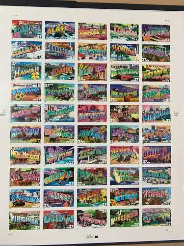 Forever USA 2002 Greetings from the states of USA, 50 stamps,  #3561-3610