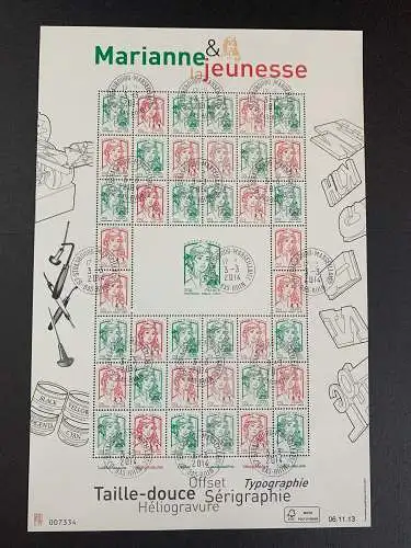 Frankreich: Marianne & la jeunessse, 41 stamps different color gestempelt