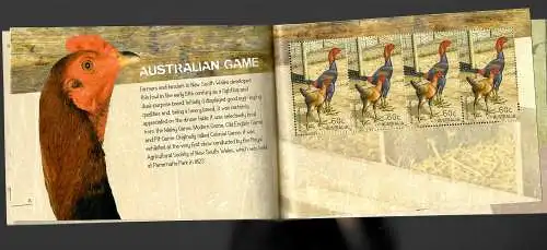 Australien: Poultry Breeds, Gflügelzucht, Markenheftchen mit viel Bildern etc.