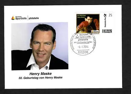 Bund: Sonderbeleg: 50. Geburtstag von Henry Maske, Deutsche Sporthilfe 2014