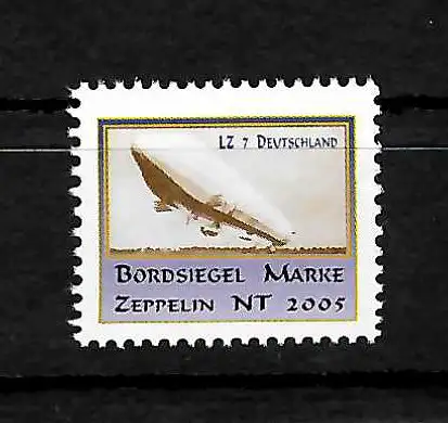 Zeppelin Bordsiegelmarke Zeppelin NT 2005 Darstellung LZ7 Einzelmarke, **