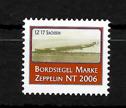 Zeppelin Bordsiegelmarke Zeppelin NT 2006 Darstellung LZ17 Einzelmarke, **