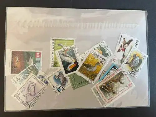 50 different stamps of - verschiedene Wasser Vögel, Water-Birds alle Welt