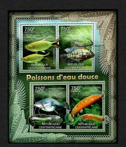 Zentralafrika: Poissons d'eau douce, Block postfrisch