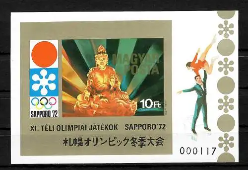 Olympische Winterspiele Sapporo 1972, ungezähnt, Block 86B