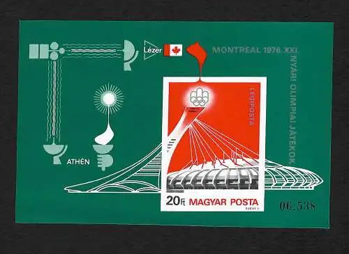 Olympische Sommerspiele Montreal 1976, ungezähnt, Block 119B