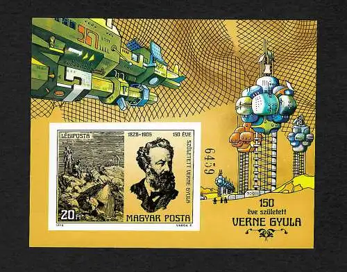 150. Geburtstag von Jules Verne, ungezähnt, Block 133B