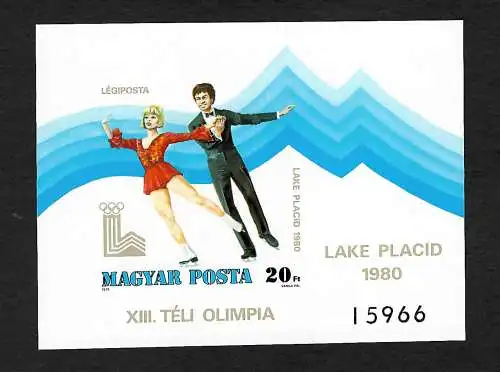 Olympische Winterspiele Lake Placid 1980 ungezähnt, Block 140B