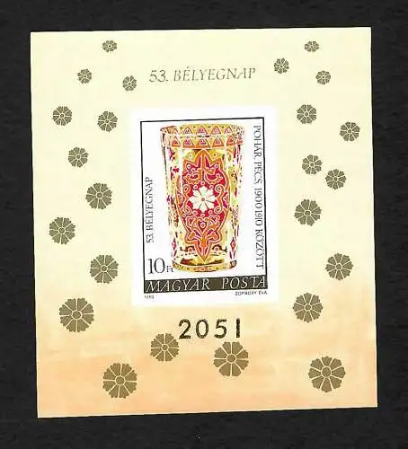 Tag der Briefmarke, Glaskunst ungezähnt, Block 144B