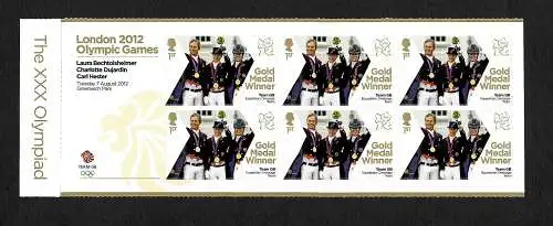 GB: Goldmedaillengewinner Dresurreiten Gold Bechtolsheimer Olympiade, Block, mnh