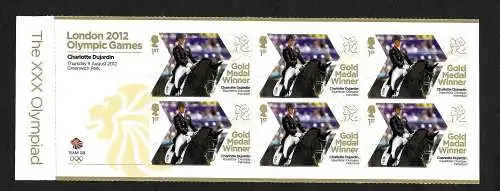 GB: Goldmedaillengewinner Dresurreiten Charlotte Dujardin, Olympiade, Block, mnh