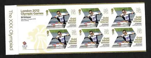 GB: Goldmedaillengewinner Kajak Einer Ed McKeever, Olympiade, Block, mnh