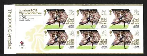 GB: Goldmedaillengewinner 5000m Lauf, Mo Farah, Olympiade, Block, mnh