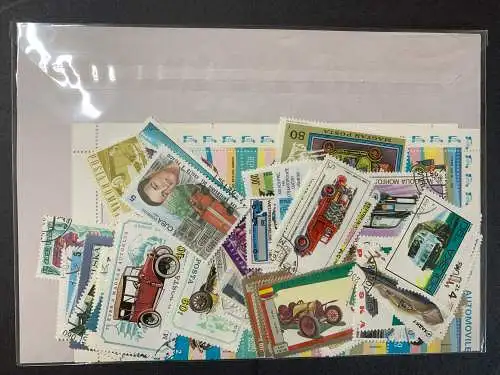 100 verschiedene Auto Briefmarken, 100 different car stamps