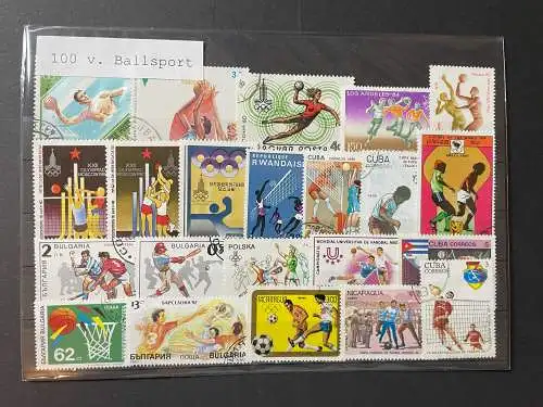 100 verschiedene Ballsport Briefmarken, 100 different ball sports stamps