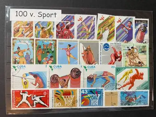 100 verschiedene Sport Briefmarken, 100 different sport stamps 