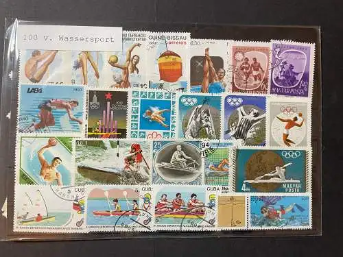 100 verschiedene Wassersport, 100 different water-sport stamps