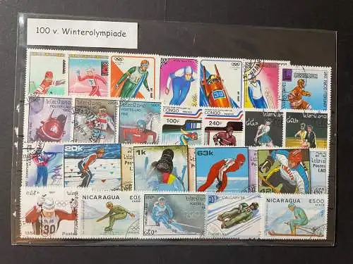 100 verschiedene Winter-Olympiade, 100 different winter olympic games stamps