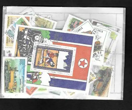 200 verschiedene Eisenbahn Briefmarken, 200 different train stamps