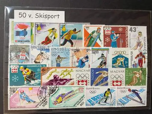 50 verschiedene Ski-Sport Briefmarken 50 different Ski Sports stamps