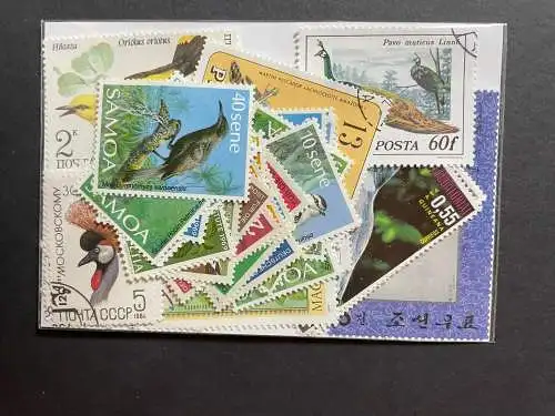 50 different stamps of - verschiedene Vögel, Birds alle Welt