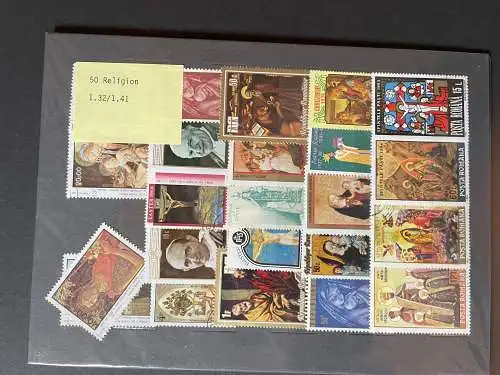 50 different stamps of Religion, alle Welt -50 verschiedene Briefmarken Religion