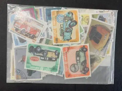 200 verschiedene Auto Briefmarken, 200 different car stamps