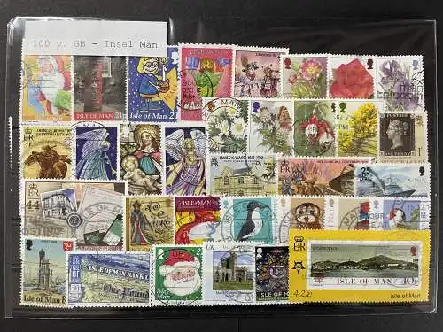 100 verschiedene Briefmarken Isle of man, 100 different Isle of man