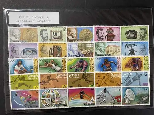 100 verschiedene Briefmarken Grenada&Grenadinen, 100 different Grenada