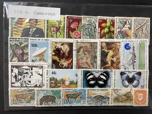 100 verschiedene Briefmarken Kamerun, 100 different Cameroun