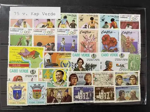 75 verschiedene Briefmarken Kap Verde, 75 different Cap Verde