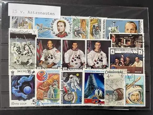 25 verschiedene Briefmarken Astronauten, 25 different astronaut stamps