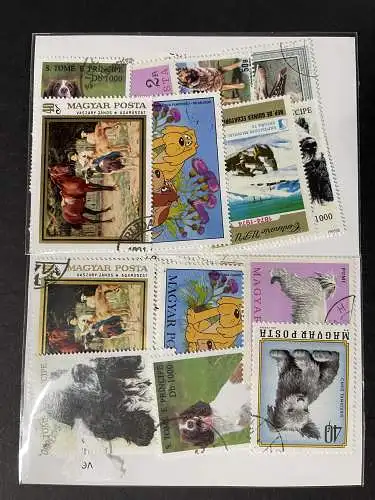 25 verschiedene Hunde Briefmarken, 25 different dogs stamps